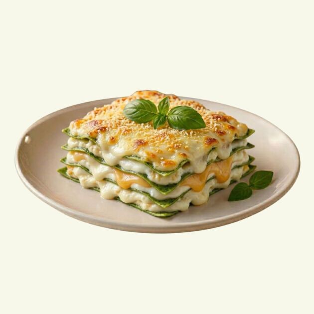 Lasanha 4 Queijos com Massa Verde 